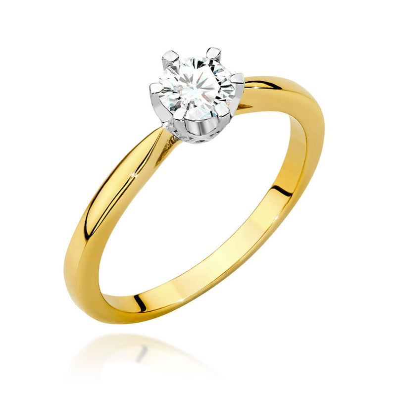 Inel Aur 14K cu Diamante Naturale 0.46 ct — Aur galben