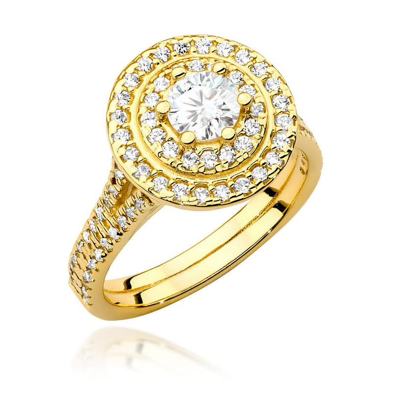 Inel Aur 14K cu Diamante Naturale 1.11 ct — Aur galben