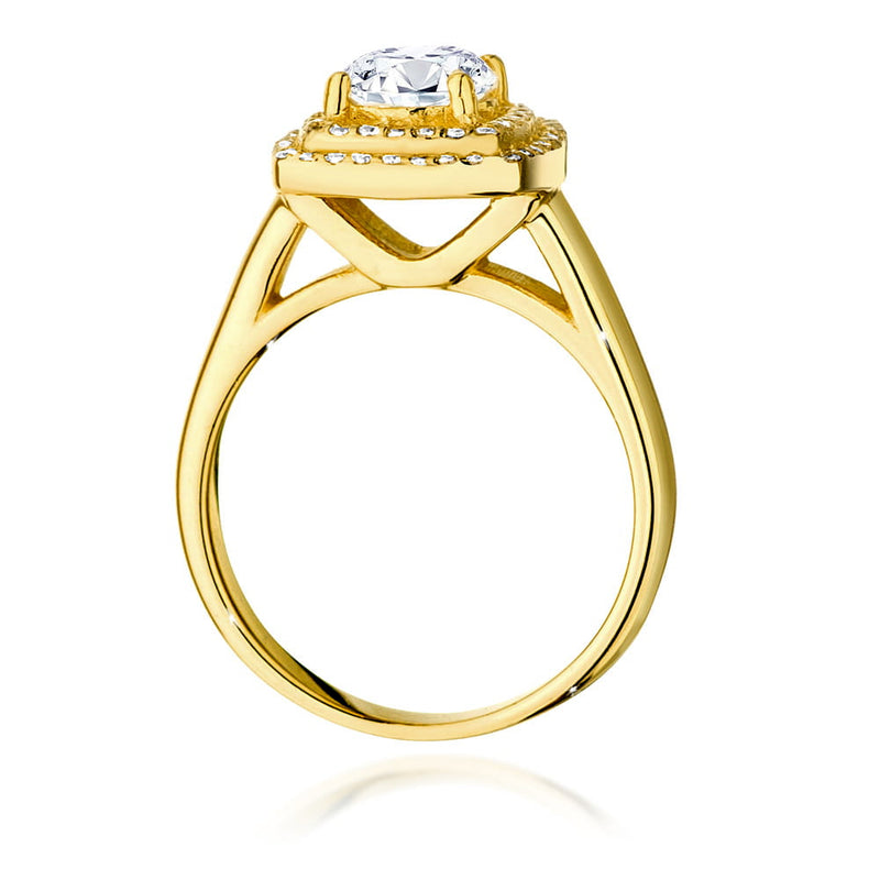 Inel Aur 14K cu Diamante Naturale 0.98 ct, imaginea 3 din 9