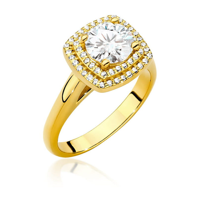 Inel Aur 14K cu Diamante Naturale 1.28 ct — Aur galben
