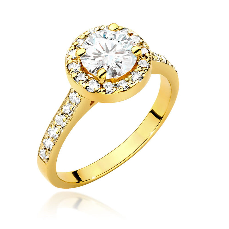 Inel Aur 14K cu Diamante Naturale 0.74 ct — Aur galben