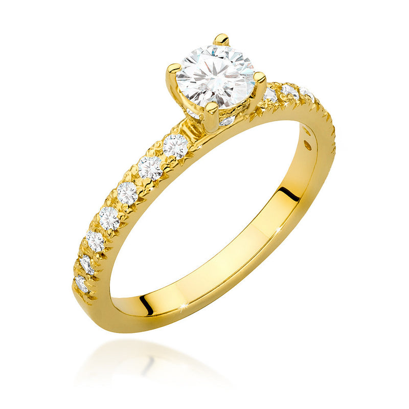 Inel Aur 14K cu Diamante Naturale 0.64 ct — Aur galben