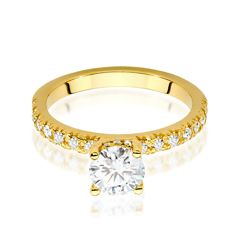 Inel Aur 14K cu Diamante Naturale 0.96 ct, imaginea 2 din 9