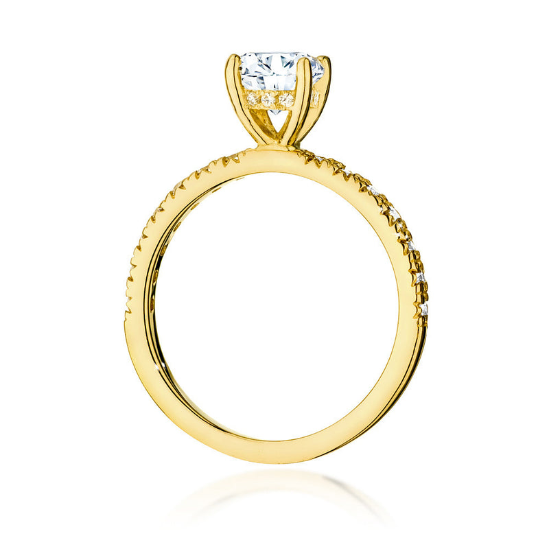 Inel Aur 14K cu Diamante Naturale 0.96 ct, imaginea 3 din 9