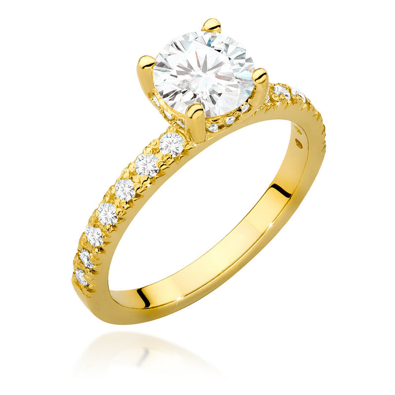 Inel Aur 14K cu Diamante Naturale 1.26 ct — Aur galben