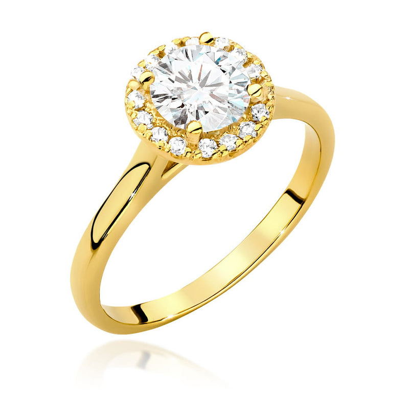 Inel Aur 14K cu Diamante Naturale 0.62 ct — Aur galben