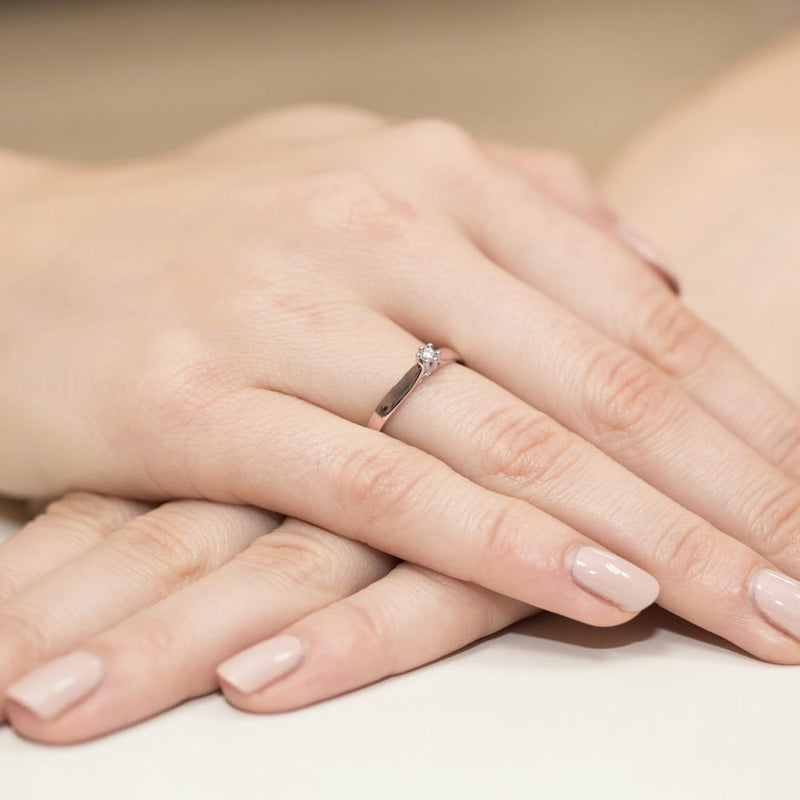 Inel Aur 14K cu Diamant Natural 0.04 ct, imaginea 11 din 11