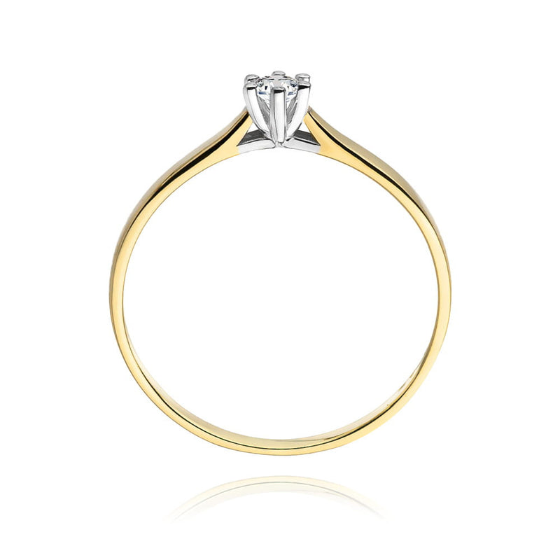 Inel Aur 14K cu Diamant Natural 0.04 ct, imaginea 3 din 11