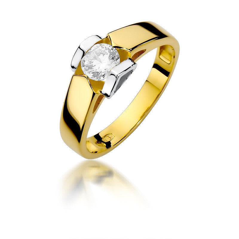 Inel Aur 14K cu Diamant Natural 0.50 ct — Aur galben