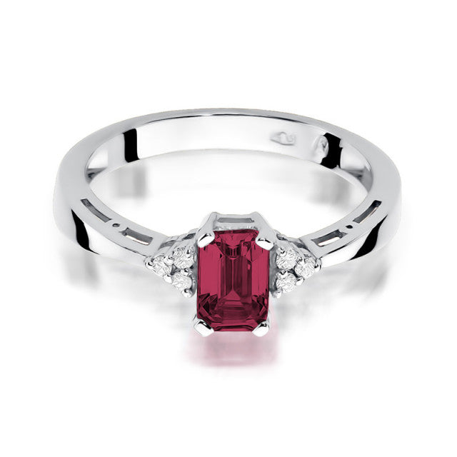 Inel Aur 14K cu Rubin 0.80 ct si Diamante Naturale 0.03 ct, imaginea 6 din 10