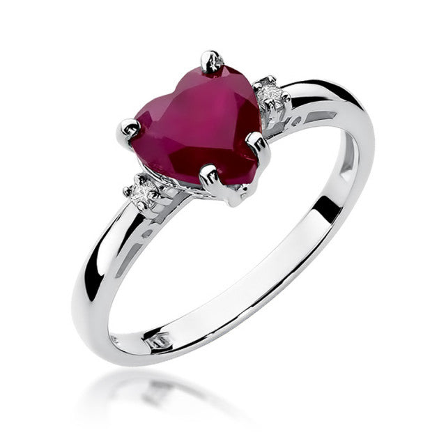Inel Aur 14K cu Rubin 1.70 ct si Diamante Naturale 0.03 ct, imaginea 4 din 10