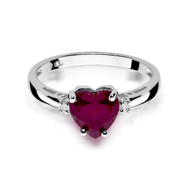 Inel Aur 14K cu Rubin 1.70 ct si Diamante Naturale 0.03 ct, imaginea 5 din 10