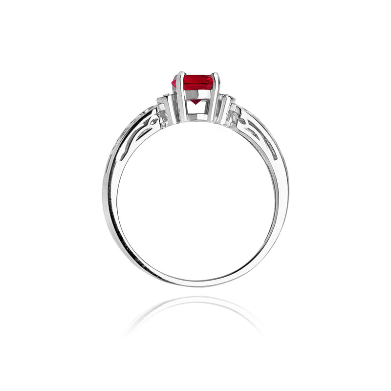 Inel Aur 14K cu Rubin 0.60 ct si Diamante Naturale 0.02 ct, imaginea 7 din 10