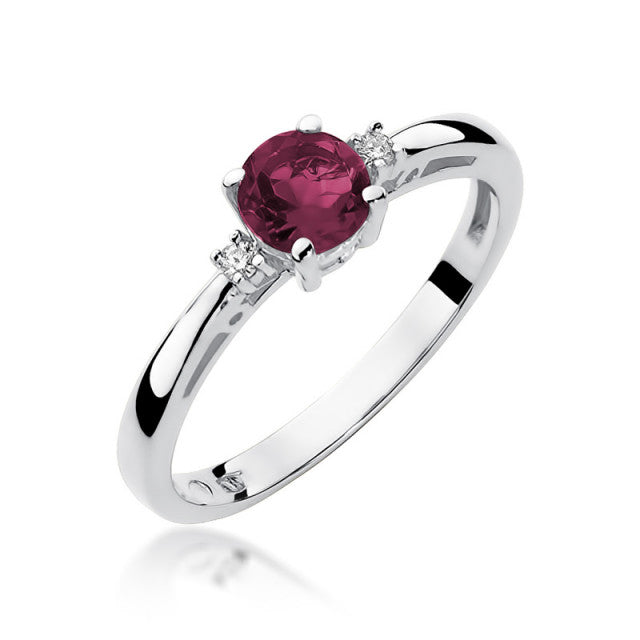 Inel Aur 14K cu Rubin 0.60 ct si Diamante Naturale 0.03 ct, imaginea 5 din 10