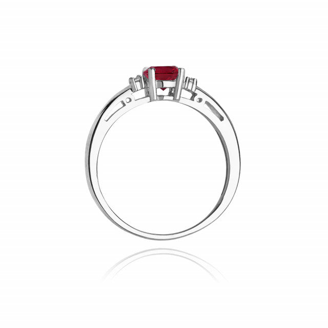 Inel Aur 14K cu Rubin 0.60 ct si Diamante Naturale 0.03 ct, imaginea 7 din 10