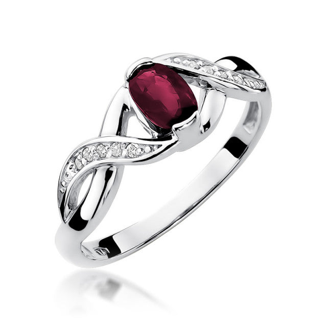 Inel Aur 14K cu Rubin 0.60 ct si Diamante Naturale 0.05 ct, imaginea 5 din 10
