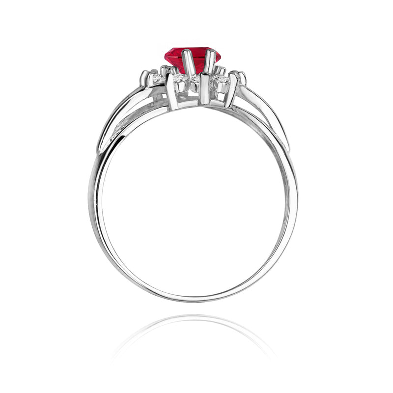 Inel Aur 14K cu Rubin 1.00 ct si Diamante Naturale 0.30 ct, imaginea 6 din 9