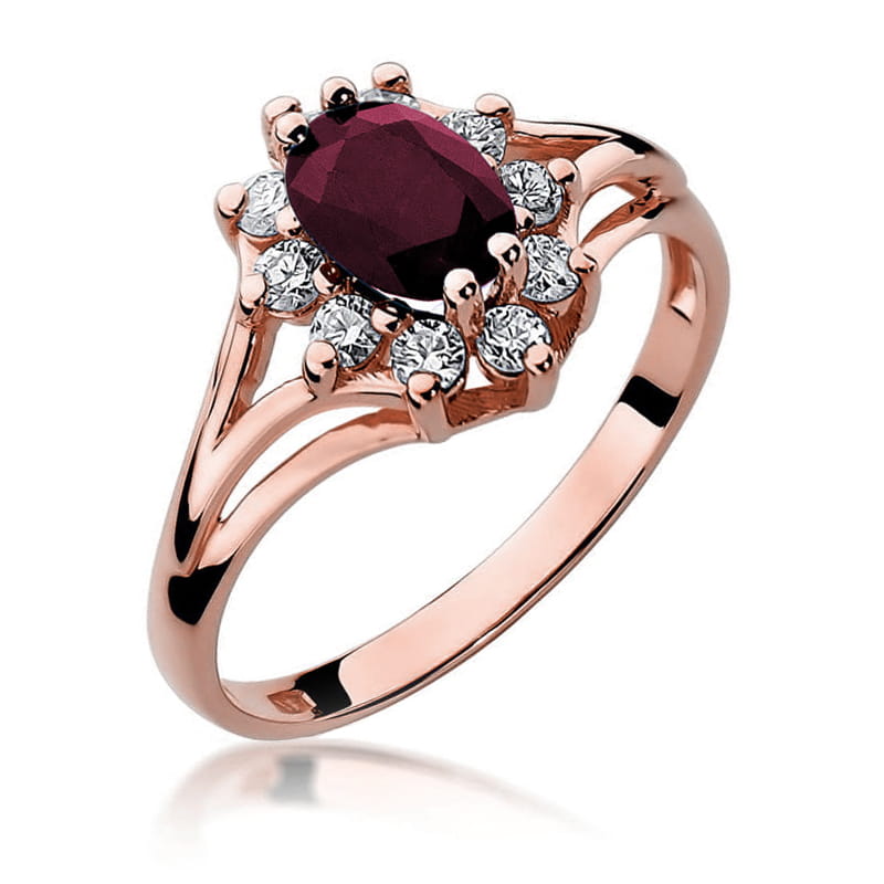 Inel Aur 14K cu Rubin 1.00 ct si Diamante Naturale 0.30 ct, imaginea 7 din 9