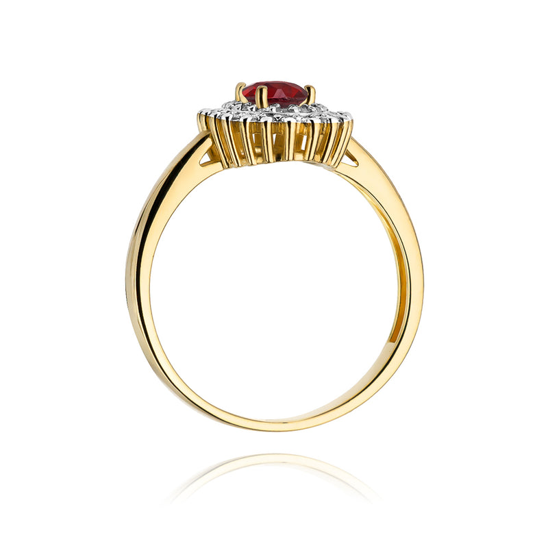 Inel Aur 14K cu Rubin 0.60 ct si Diamante Naturale 0.20 ct, imaginea 3 din 10
