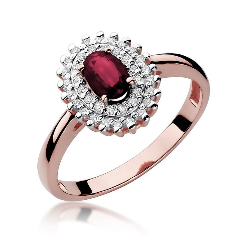 Inel Aur 14K cu Rubin 0.60 ct si Diamante Naturale 0.20 ct, imaginea 8 din 10