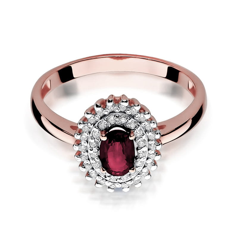 Inel Aur 14K cu Rubin 0.60 ct si Diamante Naturale 0.20 ct, imaginea 9 din 10
