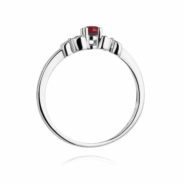 Inel Aur 14K cu Rubin 0.15 ct si Diamante Naturale 0.02 ct, imaginea 5 din 11