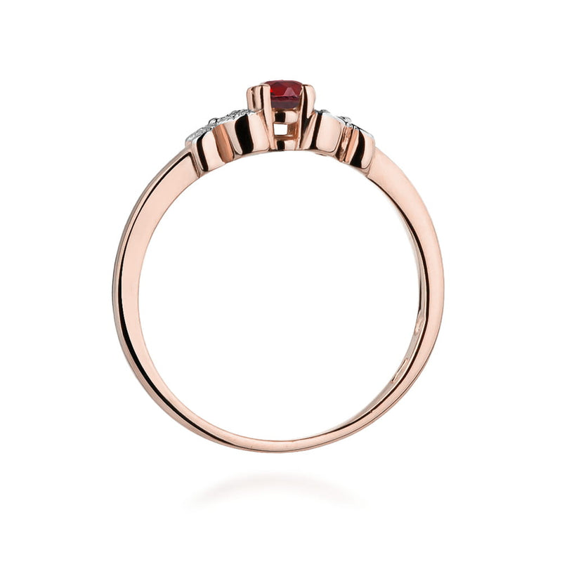 Inel Aur 14K cu Rubin 0.15 ct si Diamante Naturale 0.02 ct, imaginea 10 din 11