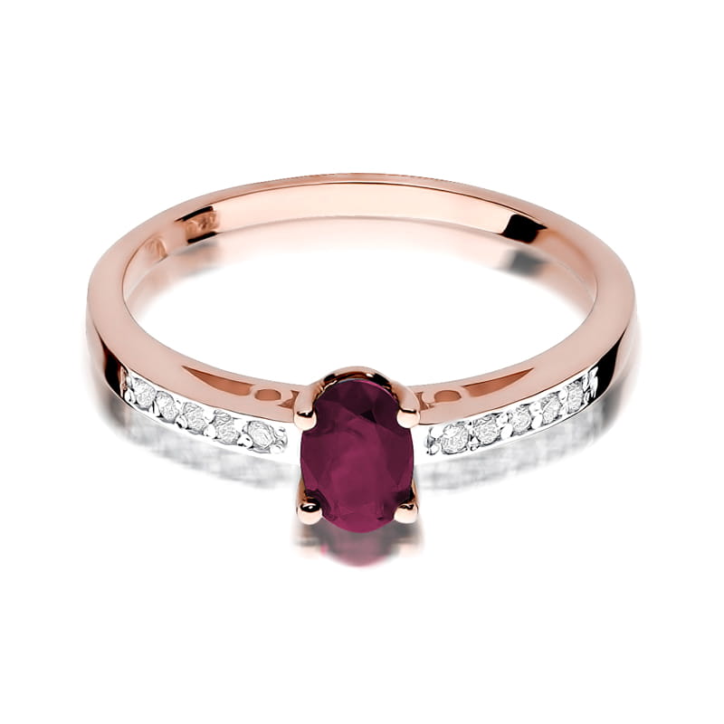 Inel Aur 14K cu Rubin 0.60 ct si Diamante Naturale 0.05 ct, imaginea 7 din 7