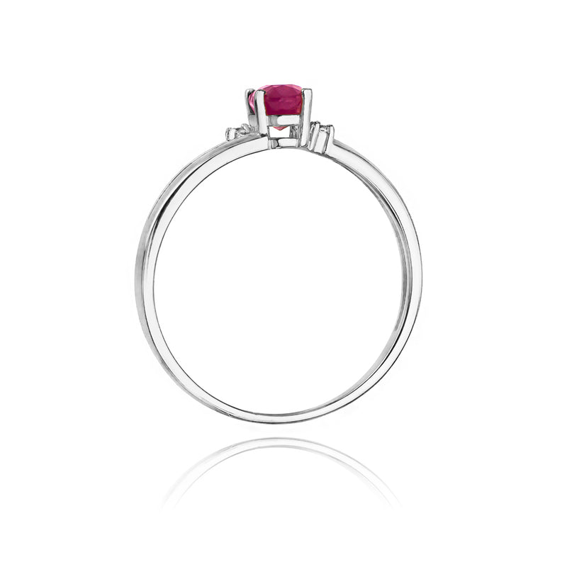 Inel Aur 14K cu Rubin 0.60 ct si Diamante Naturale 0.03 ct, imaginea 7 din 10