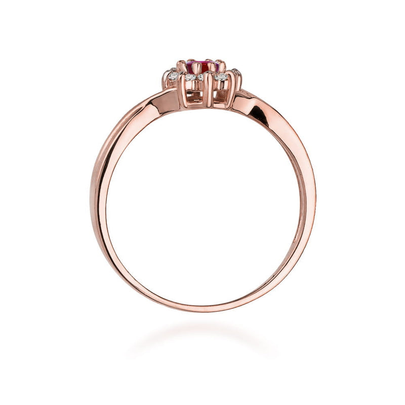 Inel Aur 14K cu Rubin 0.15 ct si Diamante Naturale 0.12 ct, imaginea 10 din 10