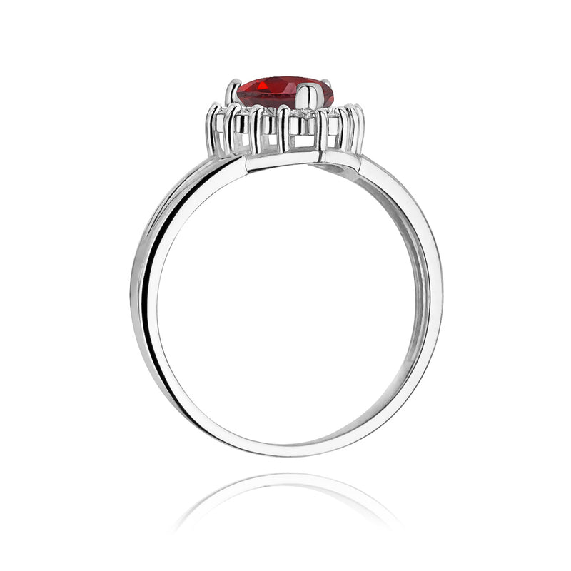 Inel Aur 14K cu Rubin 1.10 ct si Diamante Naturale 0.12 ct, imaginea 7 din 10