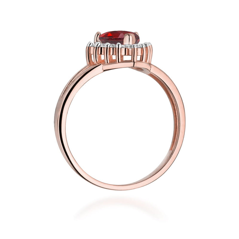 Inel Aur 14K cu Rubin 1.10 ct si Diamante Naturale 0.12 ct, imaginea 10 din 10