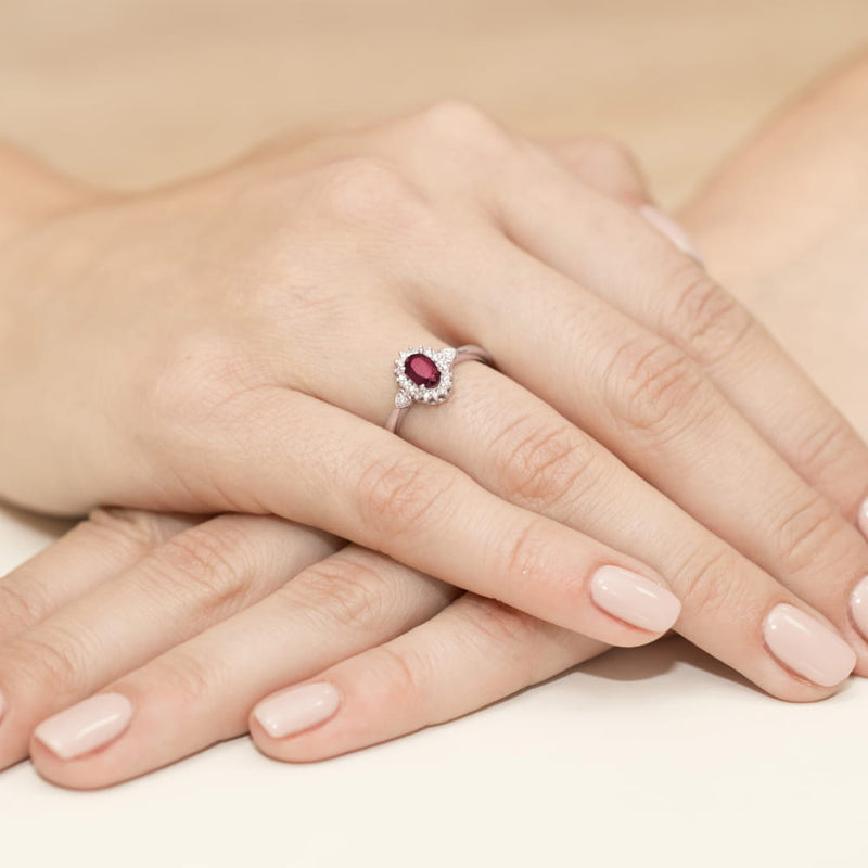 Inel Aur 14K cu Rubin 0.60 ct si Diamante Naturale 0.10 ct, imaginea 11 din 11