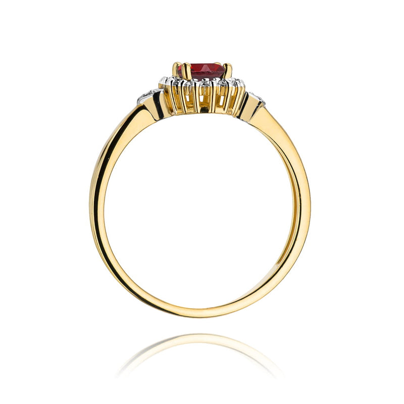 Inel Aur 14K cu Rubin 0.60 ct si Diamante Naturale 0.10 ct, imaginea 3 din 11