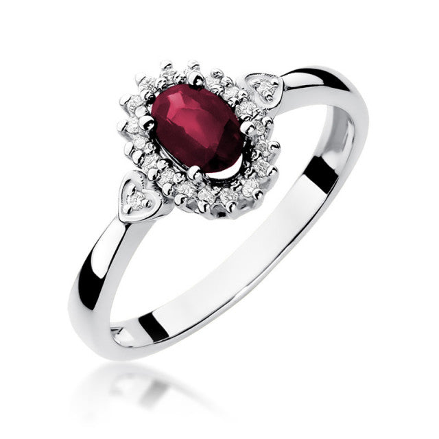 Inel Aur 14K cu Rubin 0.60 ct si Diamante Naturale 0.10 ct, imaginea 5 din 11