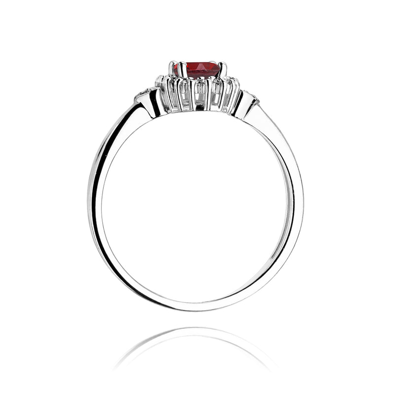 Inel Aur 14K cu Rubin 0.60 ct si Diamante Naturale 0.10 ct, imaginea 7 din 11