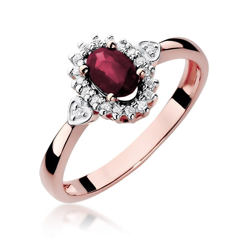 Inel Aur 14K cu Rubin 0.60 ct si Diamante Naturale 0.10 ct, imaginea 8 din 11