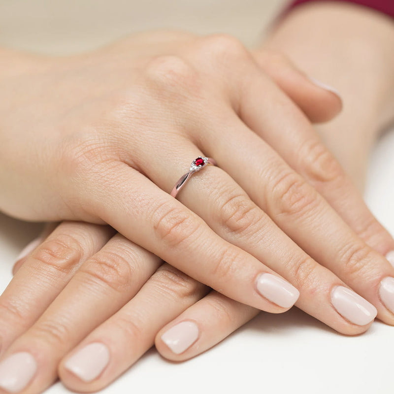 Inel Aur 14K cu Rubin 0.15 ct si Diamante Naturale 0.03 ct, imaginea 11 din 11