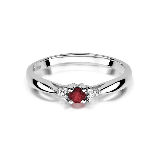 Inel Aur 14K cu Rubin 0.15 ct si Diamante Naturale 0.03 ct, imaginea 6 din 11