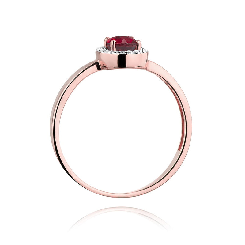 Inel Aur 14K cu Rubin 0.60 ct si Diamante Naturale 0.08 ct, imaginea 10 din 10