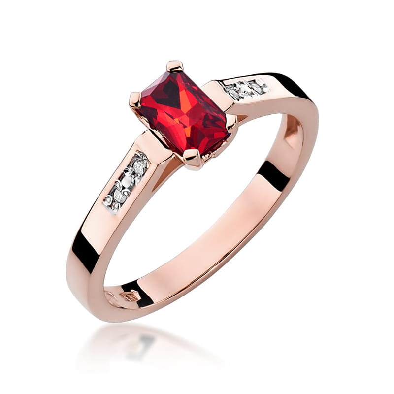 Inel Aur 14K cu Rubin 0.80 ct si Diamante Naturale 0.04 ct, imaginea 7 din 9