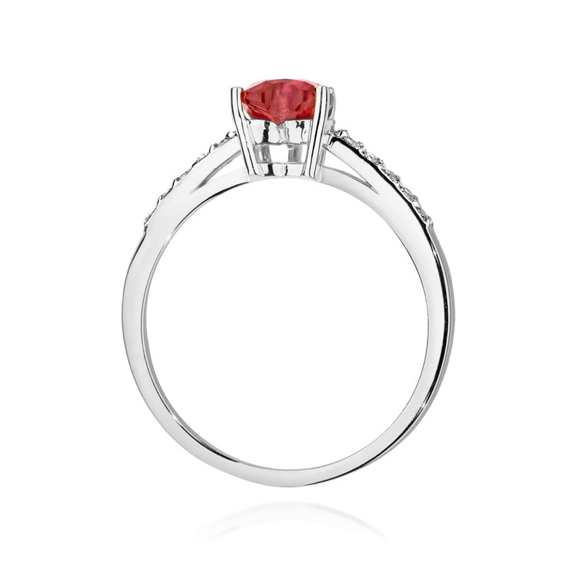 Inel Aur 14K cu Rubin 1.10 ct si Diamante Naturale 0.10 ct, imaginea 7 din 12