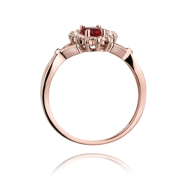 Inel Aur 14K cu Rubin 0.60 ct si Diamante Naturale 0.12 ct, imaginea 10 din 10
