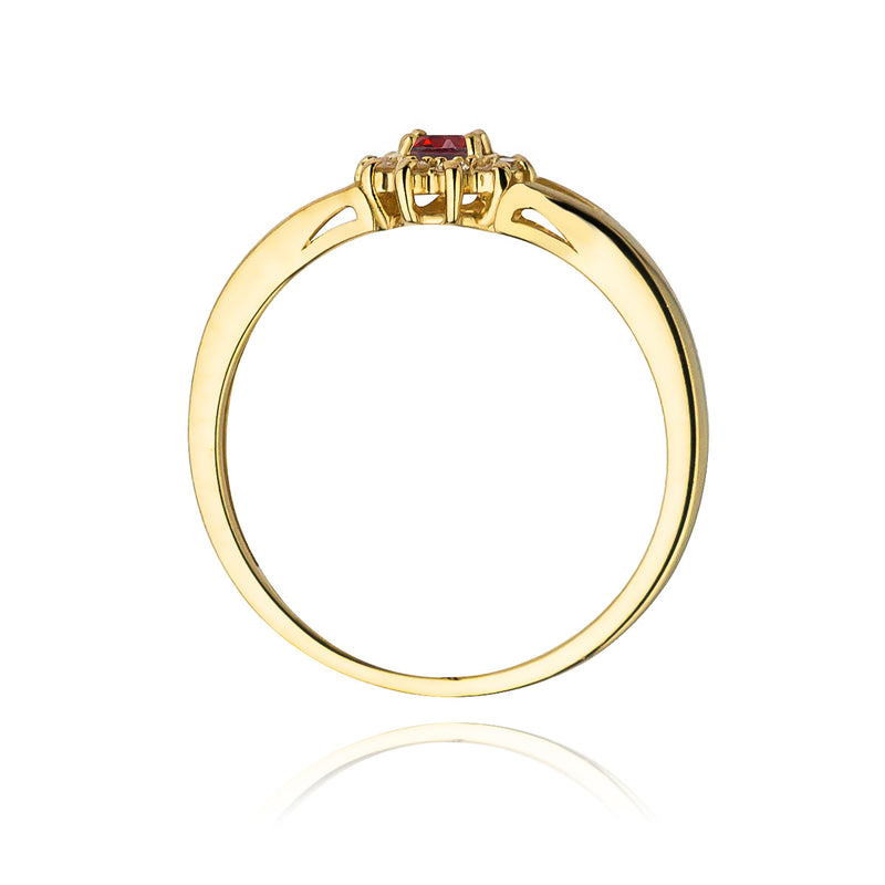 Inel Aur 14K cu Rubin 0.15 ct si Diamante Naturale 0.09 ct, imaginea 3 din 11