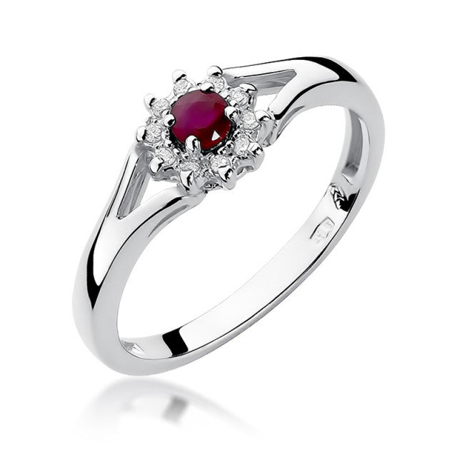 Inel Aur 14K cu Rubin 0.15 ct si Diamante Naturale 0.09 ct, imaginea 5 din 11