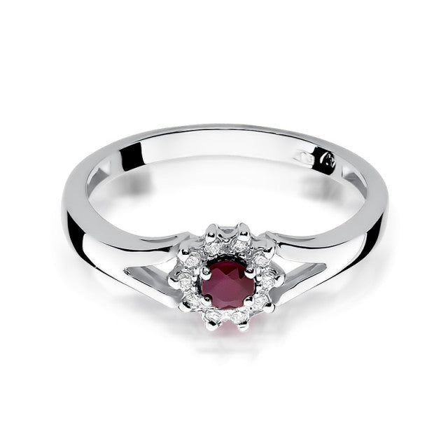 Inel Aur 14K cu Rubin 0.15 ct si Diamante Naturale 0.09 ct, imaginea 6 din 11