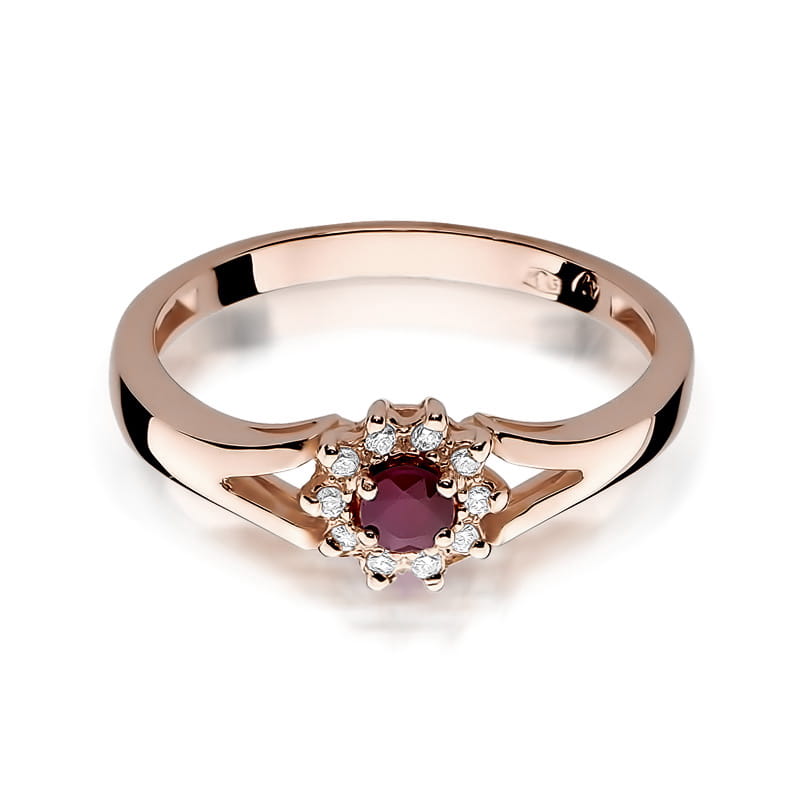Inel Aur 14K cu Rubin 0.15 ct si Diamante Naturale 0.09 ct, imaginea 9 din 11