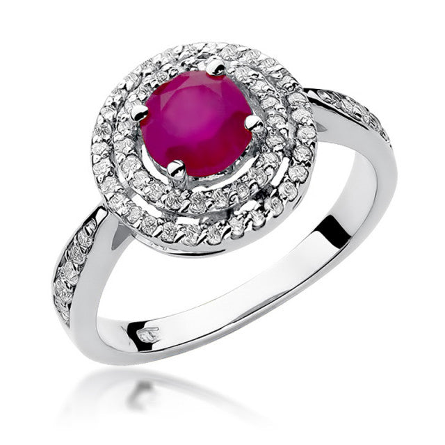 Inel Aur 14K cu Rubin 1.20 ct si Diamante Naturale 0.37 ct, imaginea 5 din 10