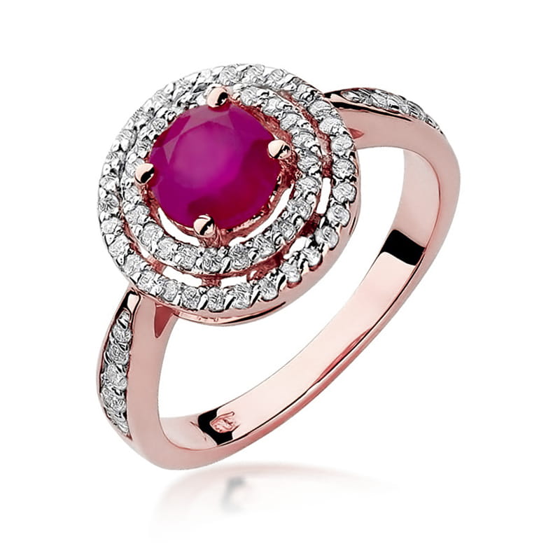 Inel Aur 14K cu Rubin 1.20 ct si Diamante Naturale 0.37 ct, imaginea 8 din 10