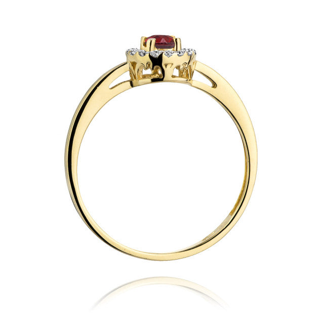 Inel Aur 14K cu Rubin 0.15 ct si Diamante Naturale 0.08 ct, imaginea 3 din 11